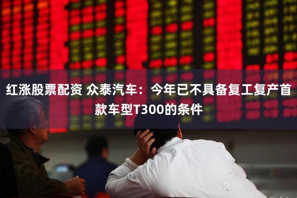 红涨股票配资 众泰汽车：今年已不具备复工复产首款车型T300的条件